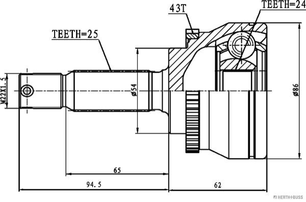 J2825131 Jakoparts Граната зовнішня